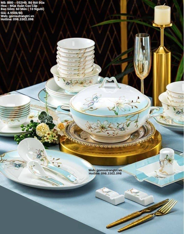 BỘ BÁT ĐŨA HOA - MÙA XUÂN CAO CẤP